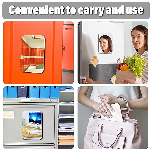 4x6 Magnetic Mirror 2-Pack - Real Glass, Locker & Fridge