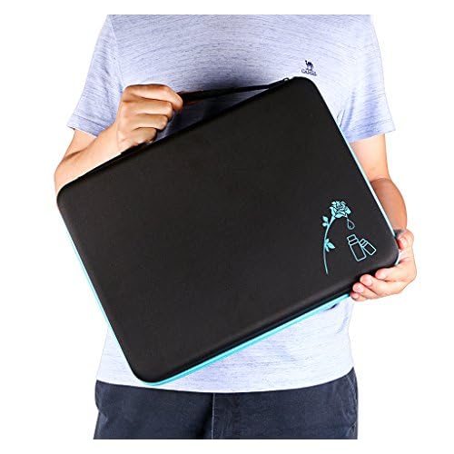 Hipiwe 108 Essential Oils Carrying Case Holds 5ml, 10ml, 15ml Bottles Hard Shell Exterior EVA Essential Oils Storage Organzier Bag with Foam Insert and Carrying Handle