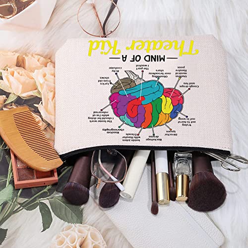 MEIKIUP Mind Of A Theater Musical Gifts Musical Theatre Nerd Makeup Bag Theatre Gift for Actress Actors (Theater Bag)