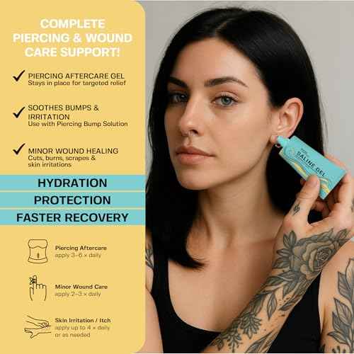 Base Labs Saline Gel 1.5oz ? Piercing Aftercare & Piercing Bump Solution ? Nose, Ear & Belly Button Piercing Care ? Hydrating Gel for Piercings, Burns & Irritations ? Aloe Vera, Tea Tree & Sea Salt