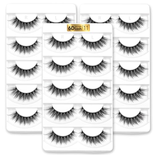 Aillen 6D False Lashes G09 Wispy Mink, Reusable Fluffy Lashes