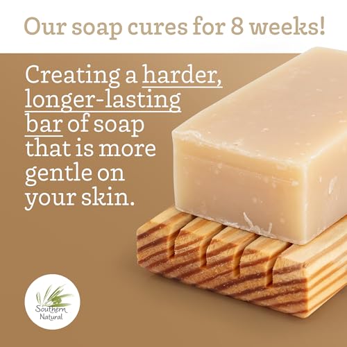 Southern Natural Goat Milk Soap Bar Variety 3 Pack with Lavender Vanilla Goat Milk Lotion ? Face and Body Care for Dry, Sensitive Skin, Suitable for Men, Women, and Kids