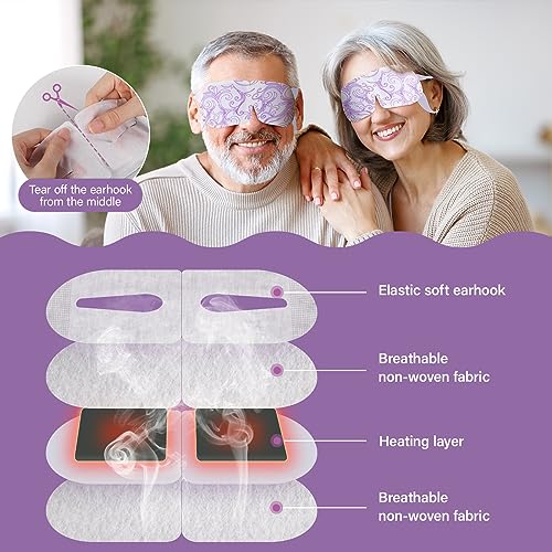 16 Packs Steam Eye Masks for Dry Eyes Self Heated Eye Mask Disposable Sleep Mask Soothing Headache Relief Dry Eye,Hot Warm Compress for Stress Relief Relief Eye Fatigue, Spa Gifts Travel Essentials