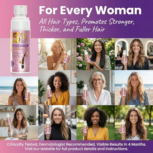 Hair Growth Spray with 5% Minoxidil, Biotin & Rosemary Oil - 2x60ml