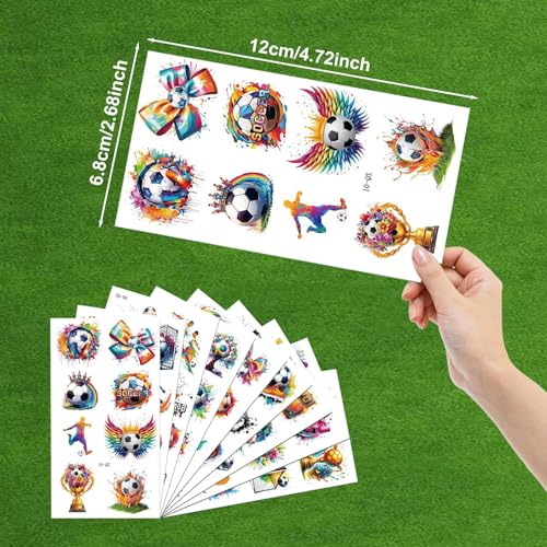 80 PCS Soccer Temporary Tattoos - Waterproof Football Party Favors