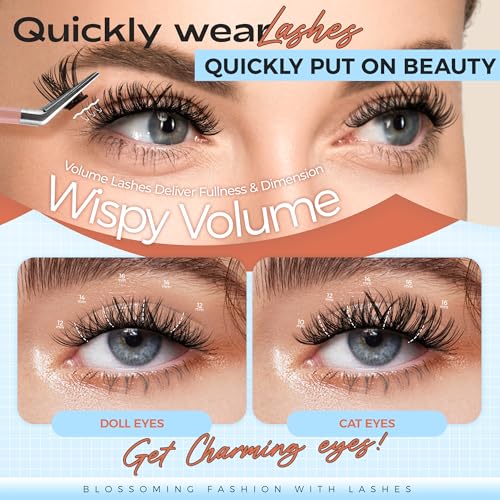 POPUP Self Adhesive Eyelashes 144Pcs D Curl Self Adhesive Lash Clusters Press on Lashes No Glue and Remover Needed Reusable Wispy Pre Glued Eyelashes with Tweezers for Beginners (ZN56)