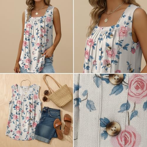 MARSVOVO Women's Summer Square Neck Tank Top