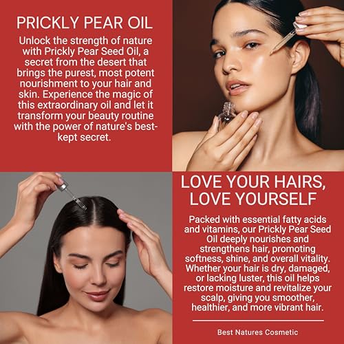 Prickly Pear Seed Oil Organic - Virgin (Cold Pressed, Unrefined) for hydrated skin, glowing mature skin. Nature¡¯s Desert Secret for Radiant Skin and Hair 1 oz (30ml)