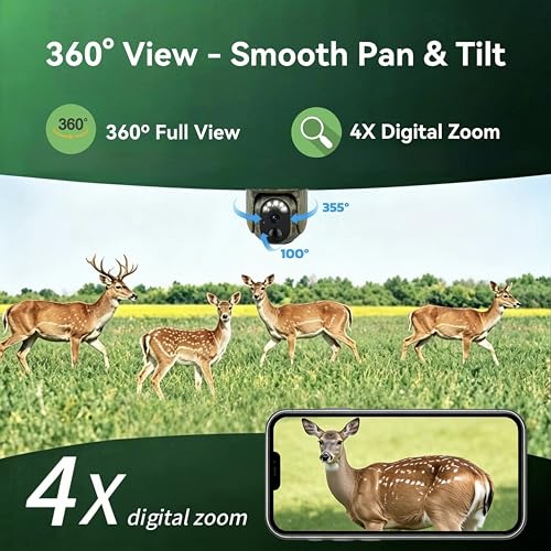 4G LTE Solar Trail Camera with SIM Card - 2K Live View Wildlife Cam
