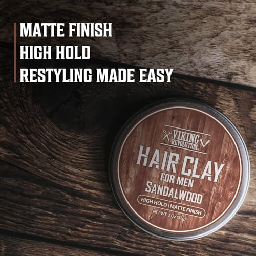Viking Revolution Men's Hair Care Kit - Sea Salt Spray, Clay, Powder & Combs