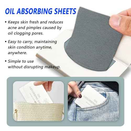 Natural Face Oil Blotting Paper -Bamboo Charcoal 600 Counts, Easy Dispensing Oil Absorbing Sheets, Premium Handy Facial Blotting Papers - Face Skin Care or Beauty Make Up Must Have (White-Bamboo)
