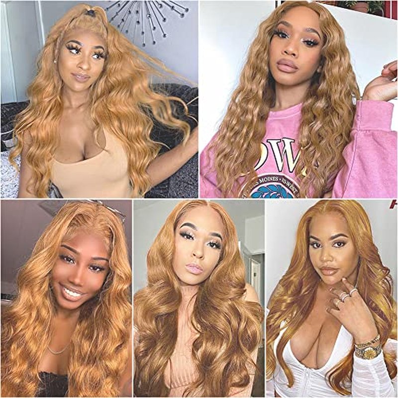 #27 Blonde Lace Closure 4x4 HD Transparent Body Wave Human Hair