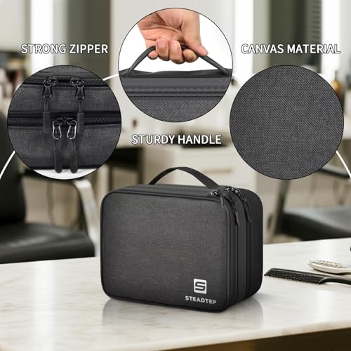 Barber Clipper Organizer Bag with Double-Layer Storage