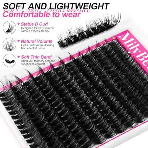 MilyBest Fluffy Lash Clusters Kit - DIY Eyelash Extensions 12-22mm