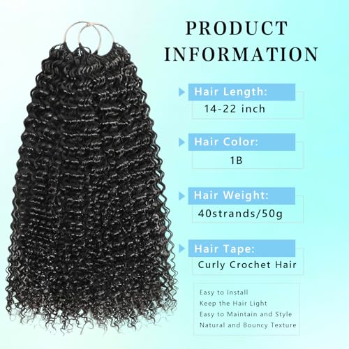 Deep Wave Crochet Hair 14" 100g Human Hair 80 Strands