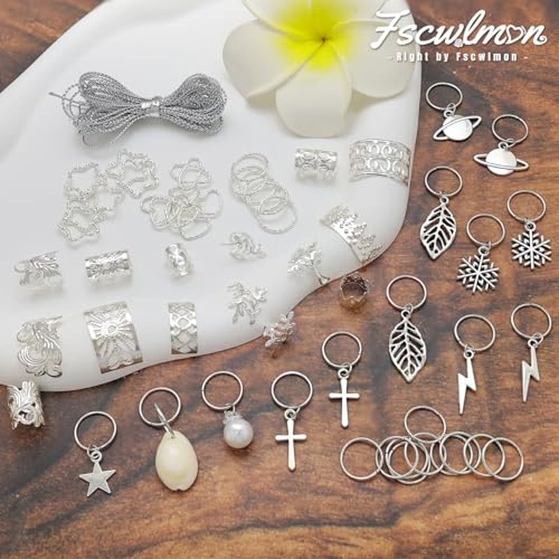 260 Pcs Hair Beads & Clips Set for Braids, Dreadlocks & Locs