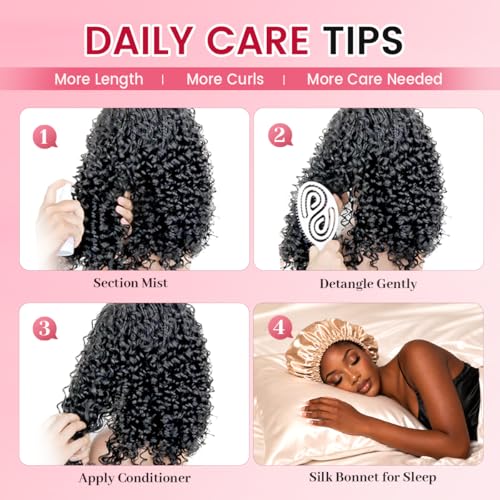 Burmese Curly Crochet Hair for Black Women - 14 Inch Knotless Extensions