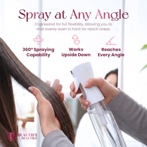 BeautifyBeauties 24 oz Continuous Spray Bottle for Hair & Plants - Clear