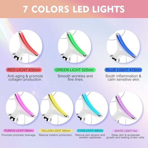 Face and Neck Massager with 7 LED Light Therapy Modes
