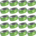 24 Pack 2 oz Green Aluminum Tins with Clear Lids & Labels