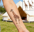 Watercolor Giraffe Temporary Tattoos - 6 Sheets Waterproof