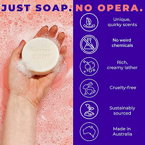 Nudy Rudy, Variety Pack of 6 Shea Butter Soap Bars | Made in Australia | Gift Set for Men & Women | Natural Ingredients | No Harsh Chemicals | Life Pro Tip Bundle | 4.2 oz Each