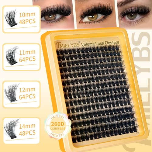 Lash Clusters 10-14mm Short D Curl Volume Eyelash Extensions 260D