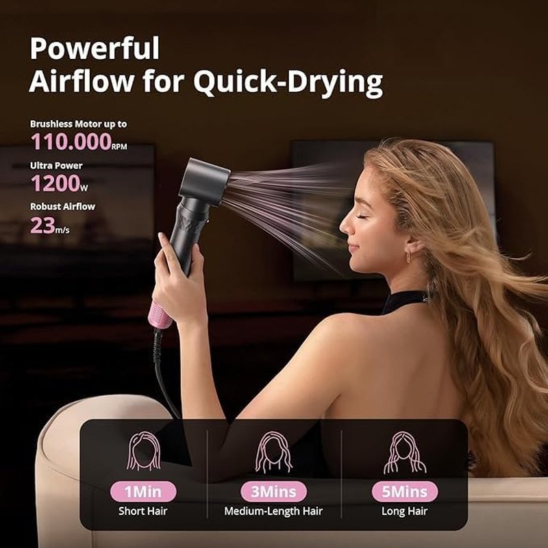 7-in-1 Hot Air Styler Brush - Auto Curl, Straighten & Dry