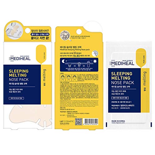 Mediheal Sleeping Melting Nose Pack 3ea 1 Pack - Non Irritating 1 Step Pore Care Overnight Mask Sheet, Removes Blackheads and Sebum, Pore Soothing & Tightening