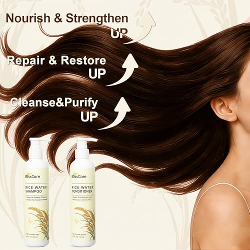 Rice Water Shampoo & Conditioner Set | Strengthen Hair