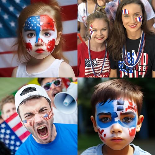 Mysense Red White Blue Face Paint - Water Based, 0.6oz