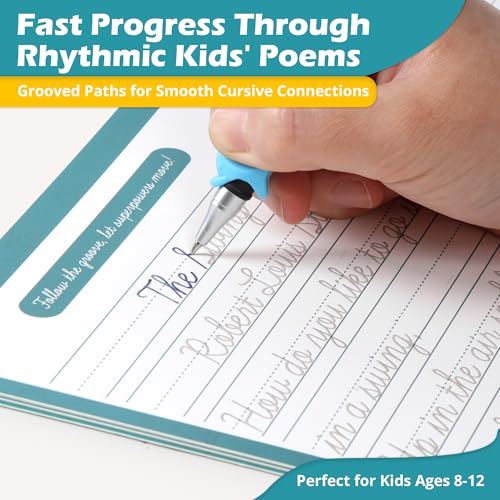 Cozodome Grooved Cursive Handwriting Workbook for Kids, Reusable Magic Practice Book