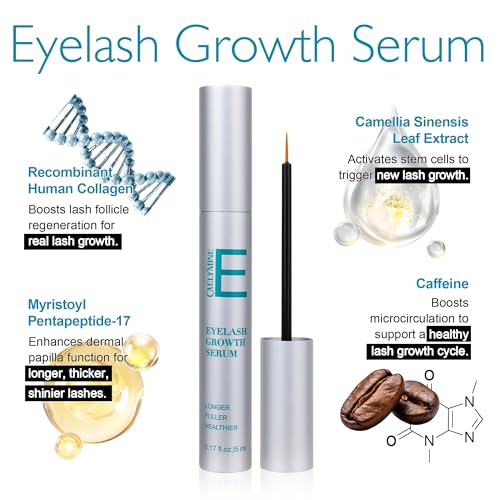 Natural Eyelash Growth Serum (0.17fl.oz / 5ml) - Premium Lash Enhancer for Longer, Thicker, Fuller Lashes - Strengthens & Conditions Lashes - Safe & Effective Formula for Visible Results in 2 Weeks