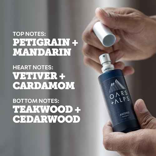 Oars + Alps Ascend Mens Cologne and Body Spray, Travel Size Cologne for Men Body Spray, Warm Fragrance, Scented with Mandarin, Teakwood Cedarwood & Warm Cardamom, Blends Refreshing, 1oz