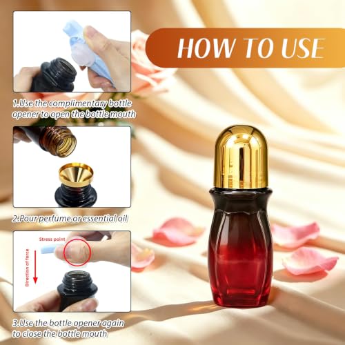 Rose Quartz Essential Oil Roller Bottles Set - 50ml & 30ml