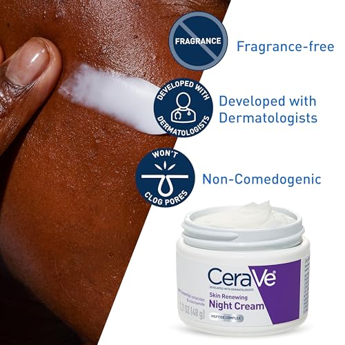 CeraVe Skin Renewing Night Cream | Peptide & Ceramide Moisturizer