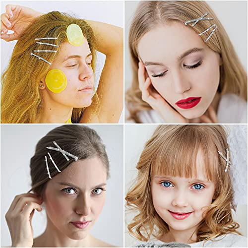 Rhinestone Bobby Pins Silver 12 Pack Decorative Hair Clips