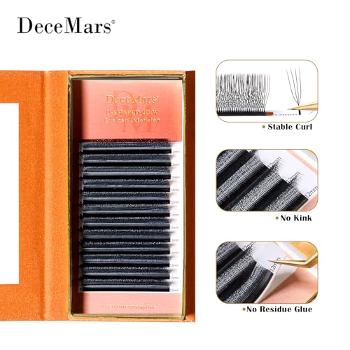 DeceMars 4D U-Shaped Eyelash Extensions - 1400 Premade Fans