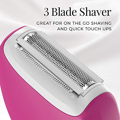 Pink Travel Shaver for Women - Wet & Dry Compact Electric Razor with Hypoallergenic Foil