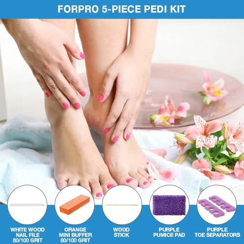 Disposable 5-Piece Pedicure Kit - 100 Individually Packed Sets