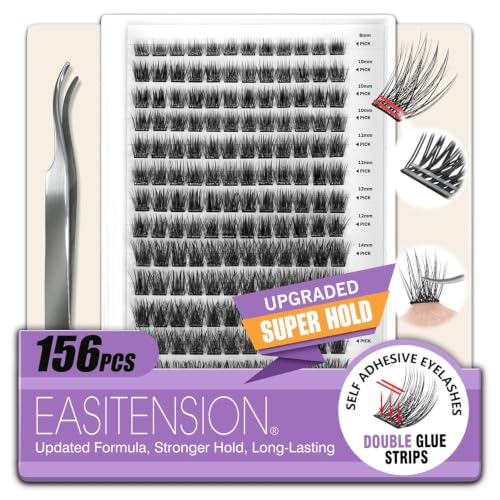 Self-Adhesive Lash Clusters Kit, 156 PCS Pre-Glued No Remover
