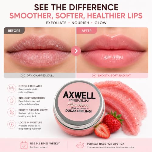 Axwell Premium Lip Scrub with Vitamin E & Almond Oil