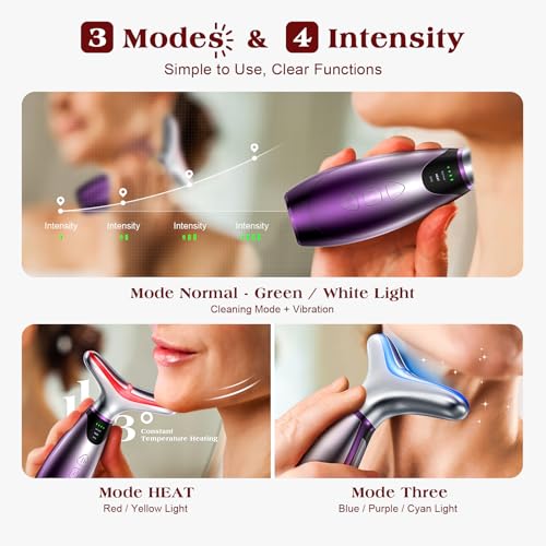 Pedete 7-Color Red Light Facial Massager with Heating & Vibration