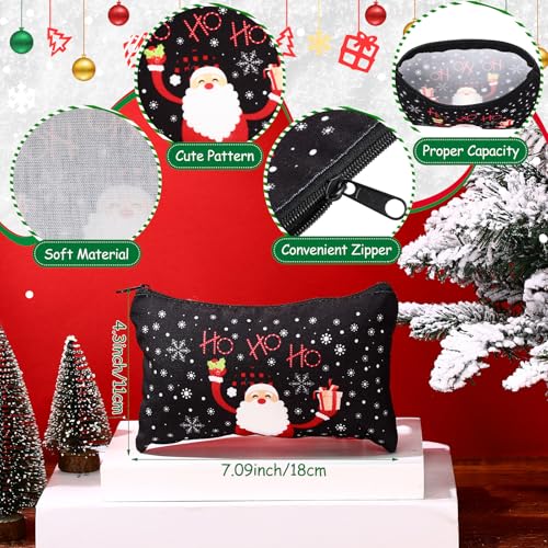 30 Pieces Christmas Gift Bulk for Women Merry Christmas Makeup Bags and Xmas Pendant Ornament Keychains Santa Socks Plaid Cosmetics Bag Snowman Goodie Bags Xmas Gnome Socks