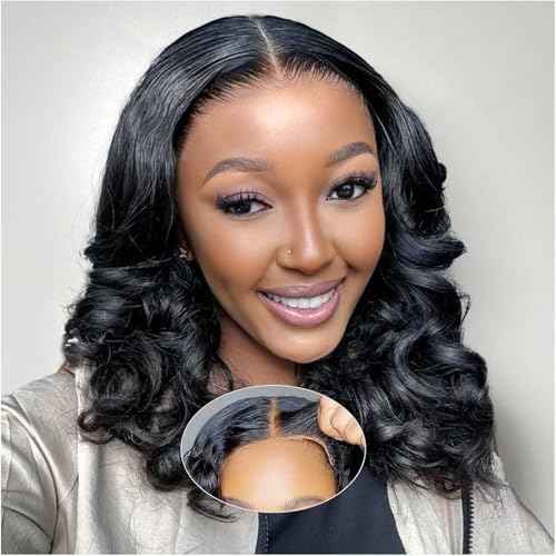 BOB Wig Human Hair 5X5 HD Lace Closure Wig 200% Density Body Wave Wig Wear And Go Glueless Human Hair Wigs For Black Women Pre Plucked 5 5 Closure Glueless BOB Wigs 14 Inch