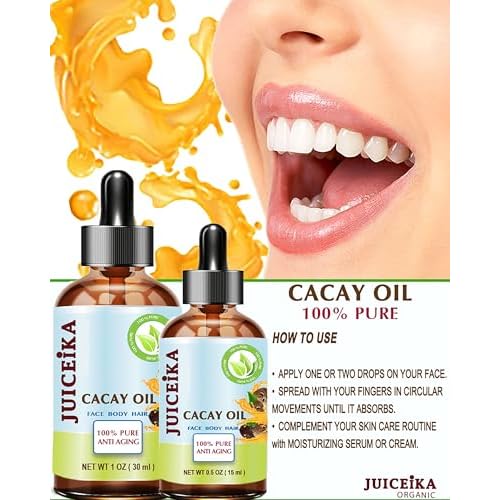 CACAY OIL 100% Pure Natural Virgin Unrefined Cold-Pressed Carrier Oil 1 Fl oz 30 ml For Face, Skin, Body, Hair, Lip, Nails