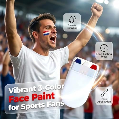 Jurfest Face Paint Sticks - Washable Sports Colors (3 Pack)