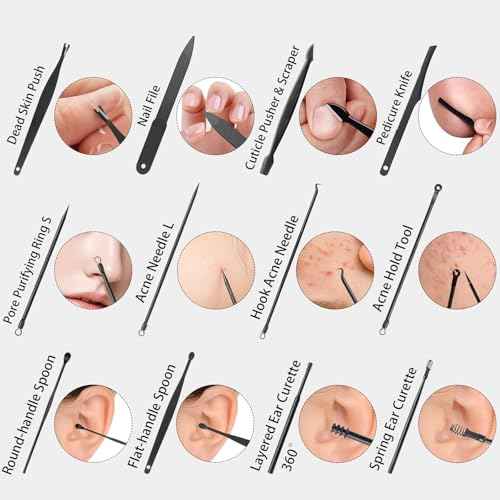 Nail Clippers Set, 26 Piece Manicure Set & Pedicure Kit, Stainless Steel Fingernail & Toenail Clipper Cutters, Professional Nail Care Tools with Luxurious Travel Case for Men and Women, Black