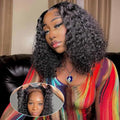 Deep Wave Bob Wig Human Hair 5x5 HD Lace 200 Density 14"