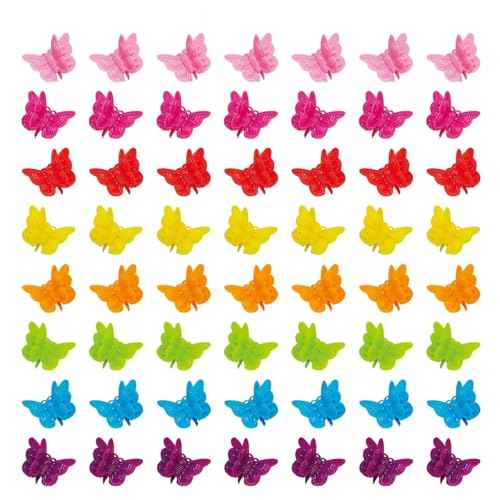 50 Packs Assorted Color Butterfly Hair Clips, Beautiful Mini Butterfly Hair Clips Hair Accessories for Women and Girls (50 pcs Random Colour)